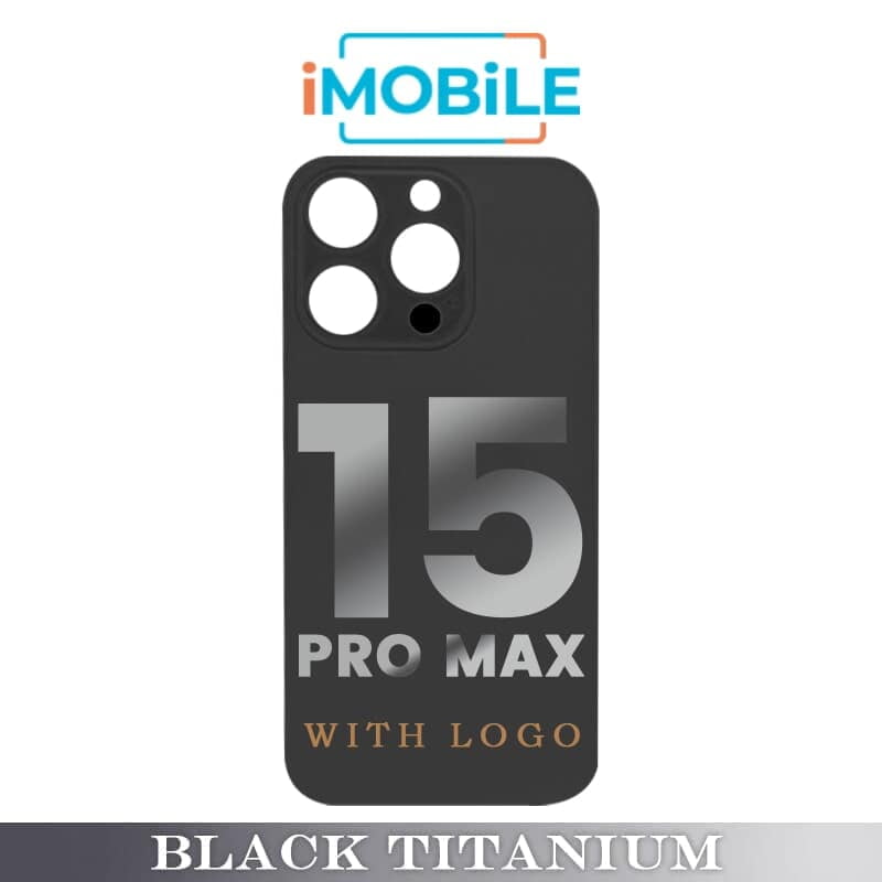 iPhone 15 Pro Max Compatible Back Cover Glass With Big Camera Hole [Black Titanium]