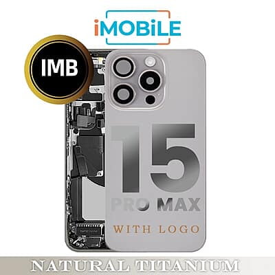 iPhone 15 Pro Max Compatible Back Housing With Small Parts [IMB] [Natural Titanium]