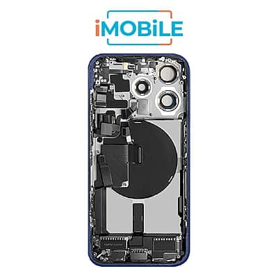 iPhone 15 Pro Max Compatible Back Housing With Small Parts [IMB] [Blue Titanium]