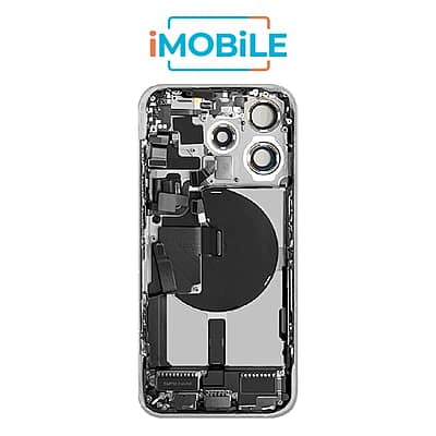 iPhone 15 Pro Max Compatible Back Housing With Small Parts [IMB] [White Titanium]