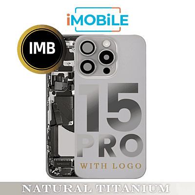 iPhone 15 Pro Compatible Back Housing With Small Parts [IMB] [Natural Titanium]