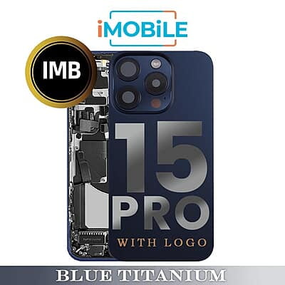 iPhone 15 Pro Compatible Back Housing With Small Parts [IMB] [Blue Titanium]