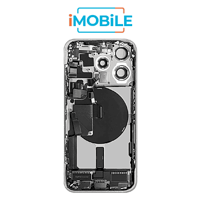 iPhone 15 Pro Compatible Back Housing With Small Parts [IMB] [White Titanium]