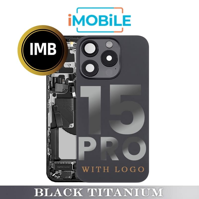 iPhone 15 Pro Compatible Back Housing With Small Parts [IMB] [Black Titanium]