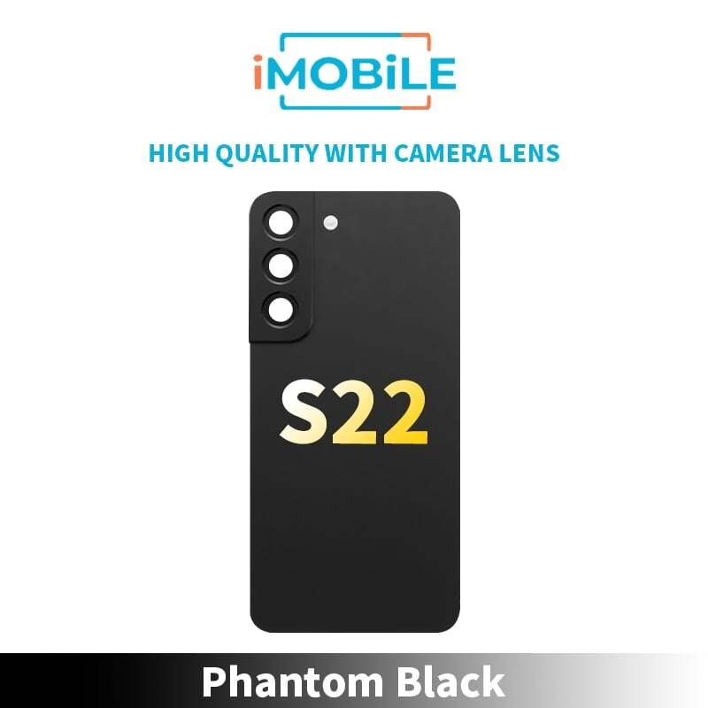Samsung Galaxy S22 5G (S901) Back Glass [High Quality With Camera Lens] [Phantom Black]