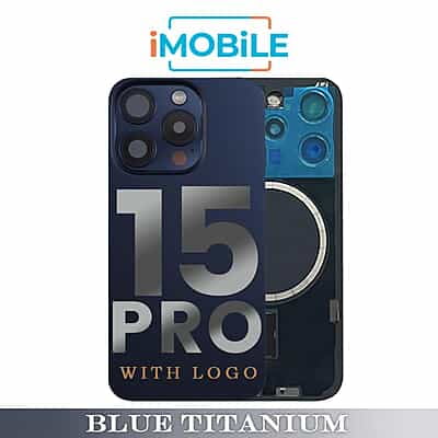 iPhone 15 Pro Compatible Back Cover Glass Assembly With MagSafe [Blue Titanium]