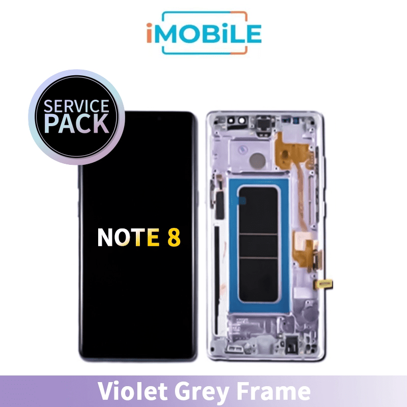 Samsung Galaxy Note 8 N950 LCD Touch Digitizer Screen [Violet  Grey Frame] Service Pack GH97-21065C