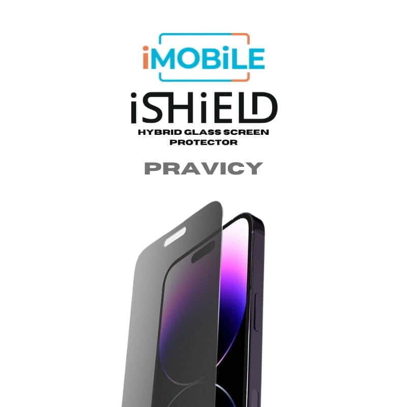 iShield Shatterproof Hybrid Glass Screen Protector, iPhone 14 Pro [Privacy]
