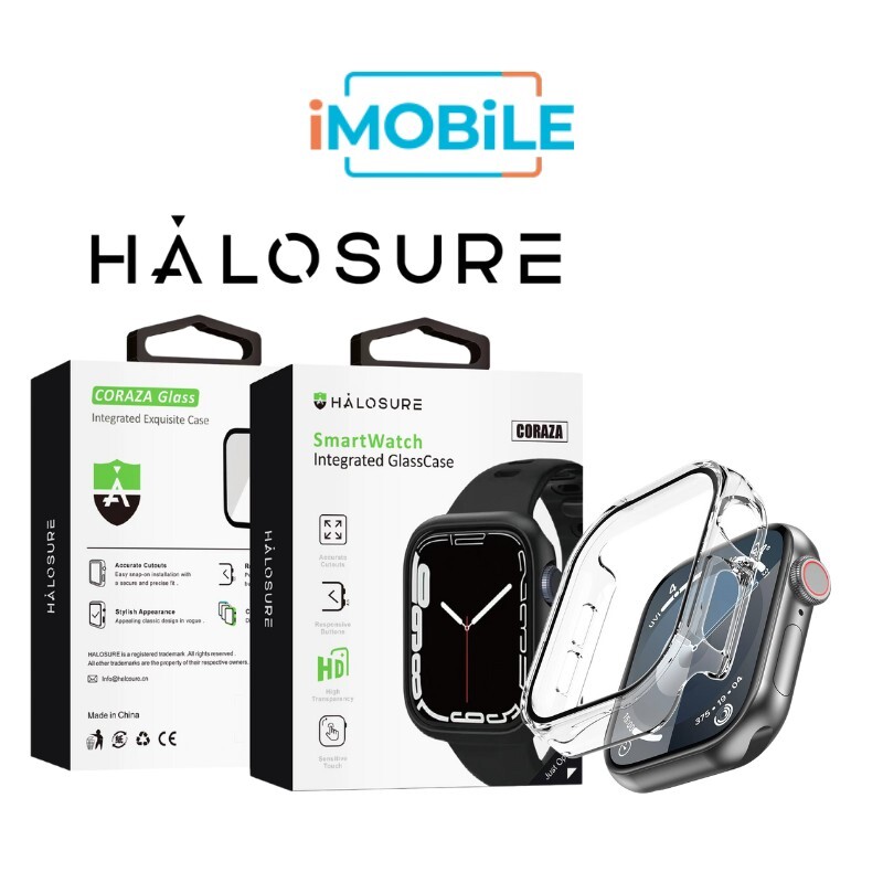 Halosure Coraza Clear Transparent Protective Case for Apple Watch, s7 / s8 / s9 Series, 41 mm
