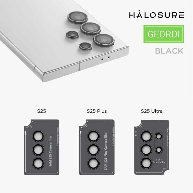 Halosure Geordi Rear Camera Lens Armour Protector (Anti-Reflection), Samsung s25