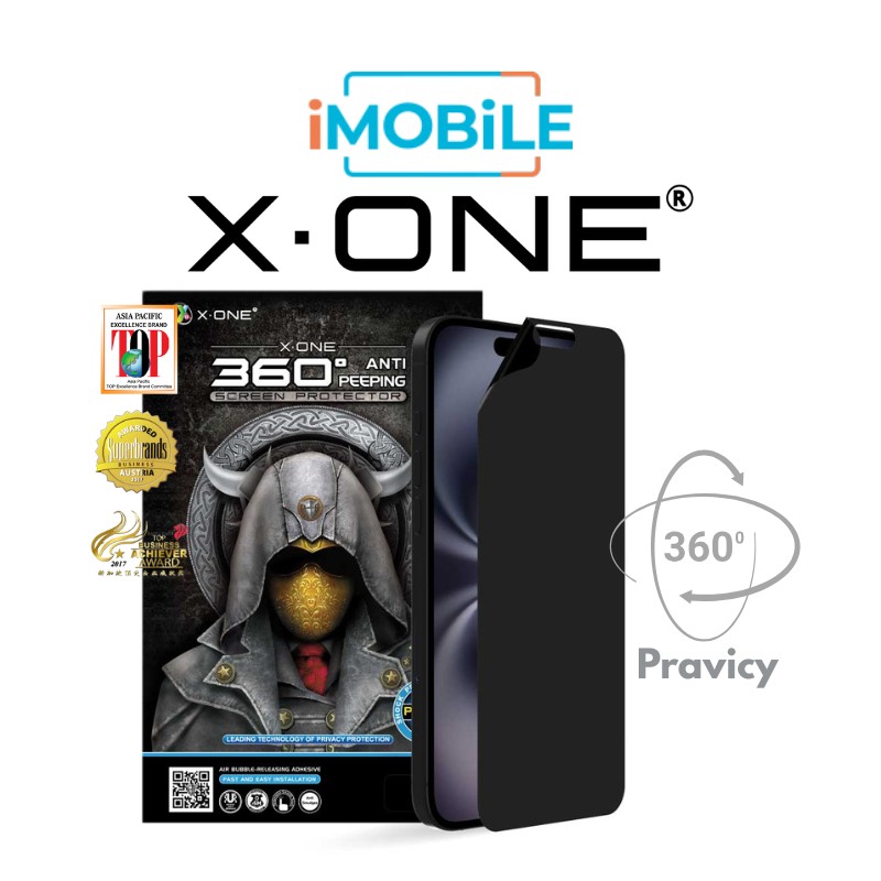X.One [360 Privacy] Hybrid Polymer Borderless Impact Screen Protector, iPhone 18 Pro [Matte Privacy]