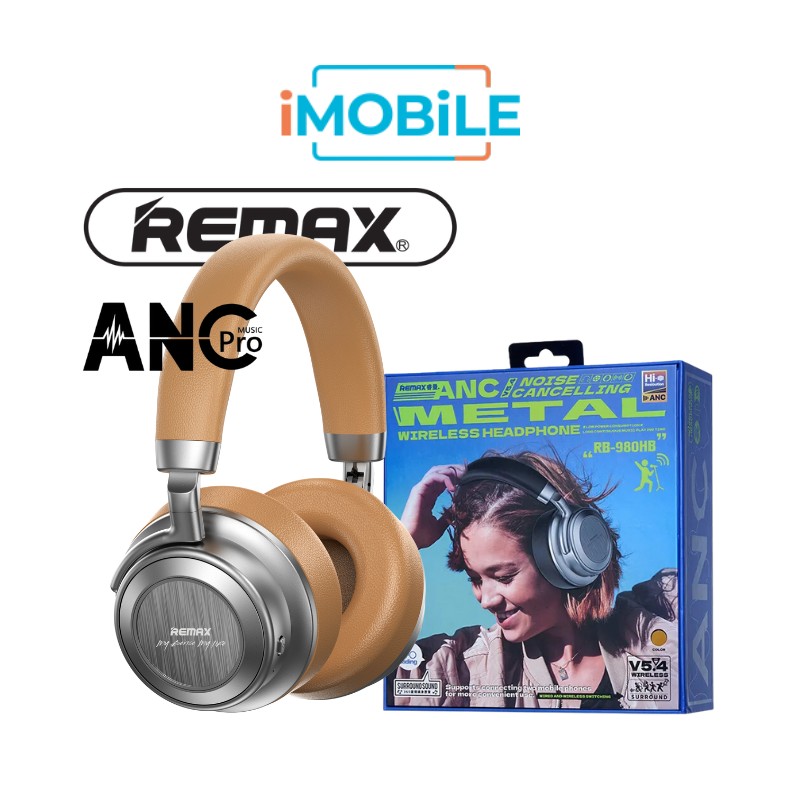 Remax [RB-980HB] Metal Wireless Headphones - Active Noise Cancellation