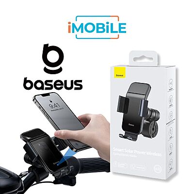 Baseus [SUZG-010001] Smart Solar Power Wireless Cycling Electric Holder - For Bike / Scooter / Motorcycle