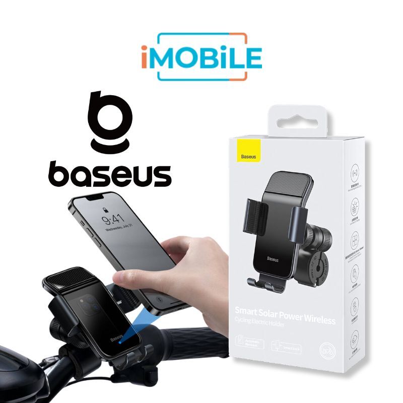 Baseus [SUZG-010001] Smart Solar Power Wireless Cycling Electric Holder - For Bike / Scooter / Motorcycle