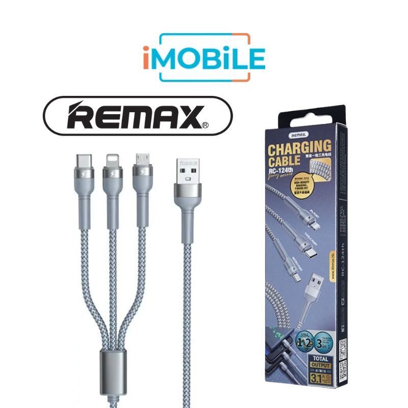 Remax [RC-124th] USB to 3-in-1 Charging Cable, 3.1A