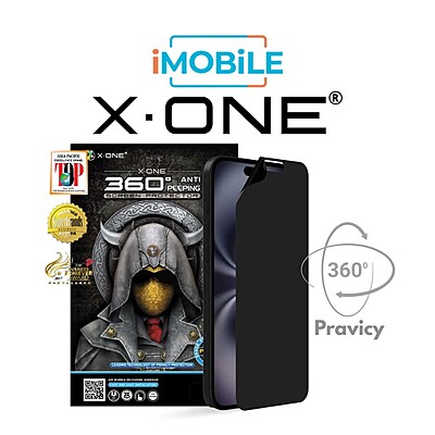 X.One [360 Privacy] Hybrid Polymer Impact Screen Protector, iPhone 15 Pro [Privacy]