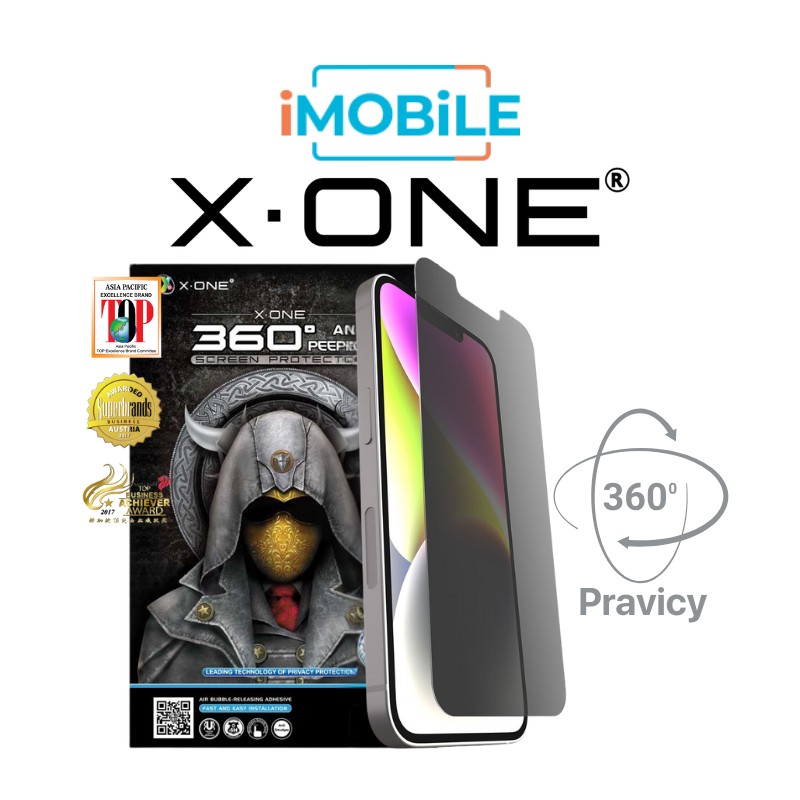X.One [360 Privacy] Hybrid Polymer Impact Screen Protector, iPhone 14 [Privacy]