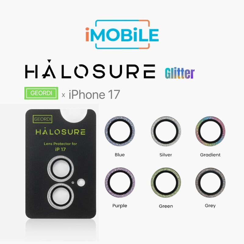 Halosure Geordi Rear Camera Lens [Glitter] Armour Protector (Anti-Reflection), iPhone 17