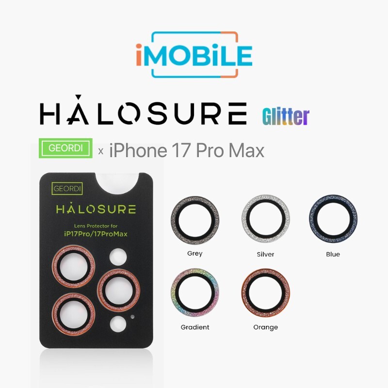 Halosure Geordi Rear Camera Lens [Glitter] Armour Protector (Anti-Reflect), iPh 17 Pro / 17 Pro Max