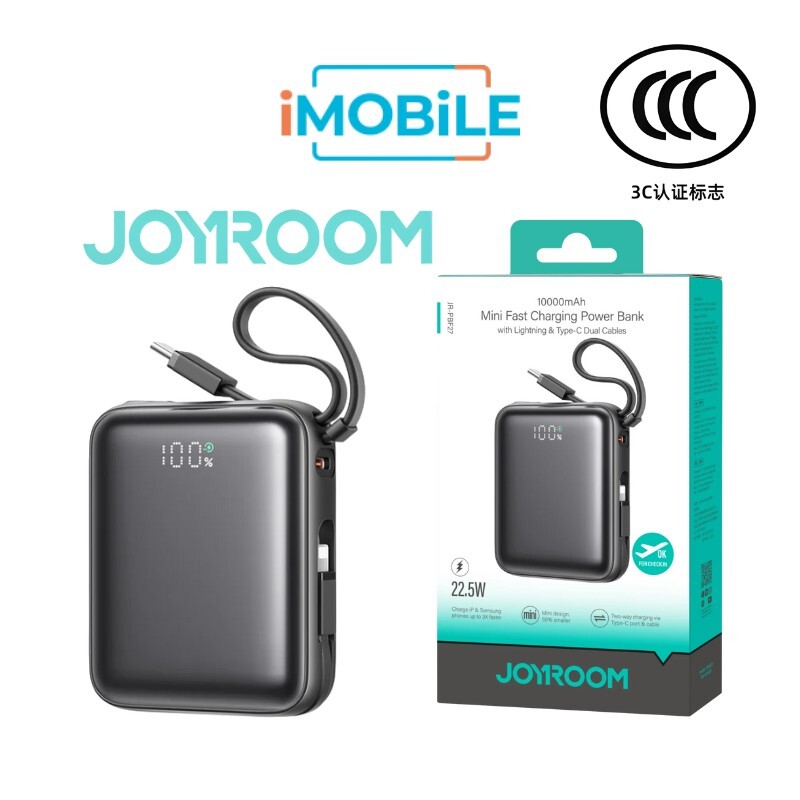 JoyRoom JR-PBF14 22.5W Mini Power Bank [10K mAh] [1 Port + Lightning & USB-C Cables]