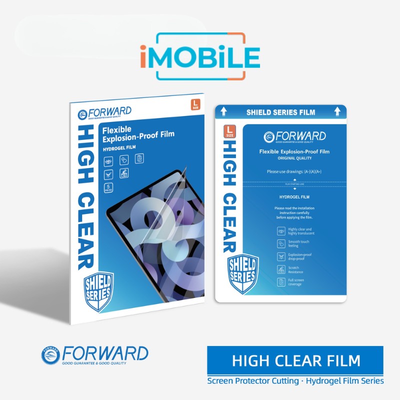 FORWARD [Explosion-Proof] 16"  Tablet High Clear Hydrogel Film for FORWARD Cutting Machine [5pc]