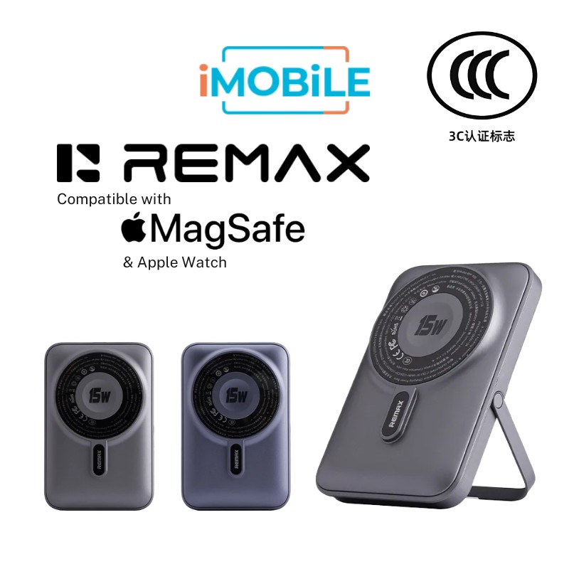 Remax RPP-695 22.5W Power Bank [10K mAh] [2 Ports + Wireless MagSafe + Apple Watch Charger]