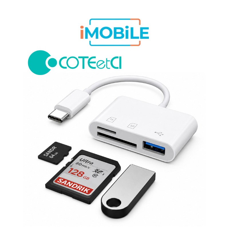 COTECi 33020 USB-C Three-in-One USB HUB [USB-C to 3 Ports]