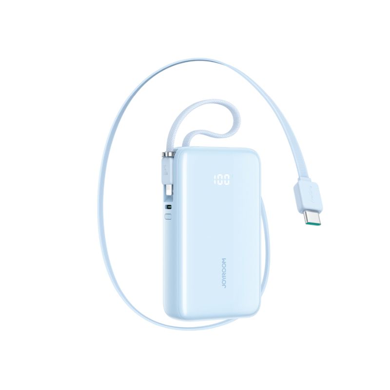 JoyRoom JR-PR2 35W with Built-in Retractable Cable Power Bank [10K mAh] [1 Port + 2 USB-C Cables]