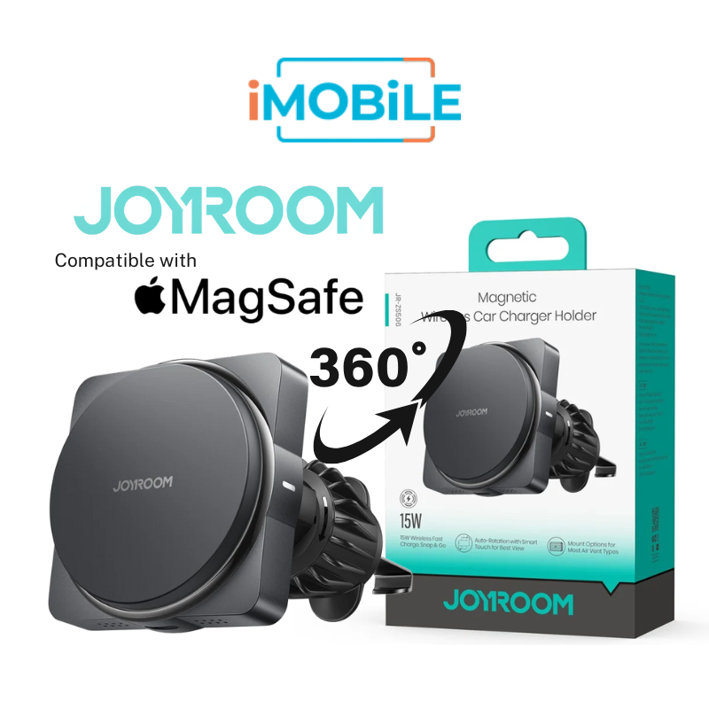 JoyRoom JR-ZS506 P15W MagSafe Auto-Rotating Wireless Charge Car Mount Phone Holder (Air Vent)
