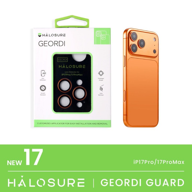 Halosure Geordi Rear Camera Lens Armour Protector (Anti-Reflection), iPhone 17 Pro / 17 Pro Max