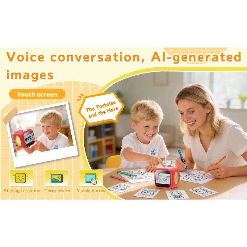 AI Voice Interactive Sticker Printer with 3.5-Inch Touchscreen