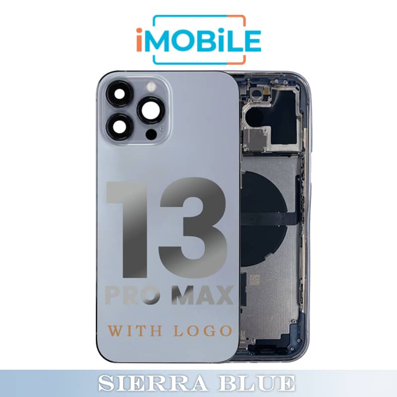 iPhone 13 Pro Max Compatible Back Housing [with Power and Volume Flex] [A+] [Sierra Blue]