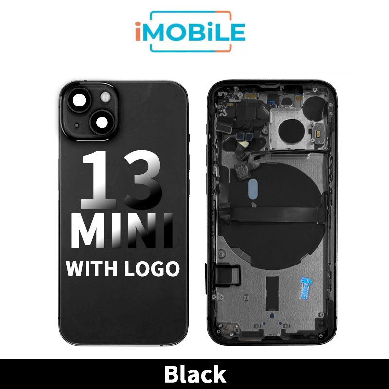 iPhone 13 Mini Compatible Back Housing [no small parts] [Black]