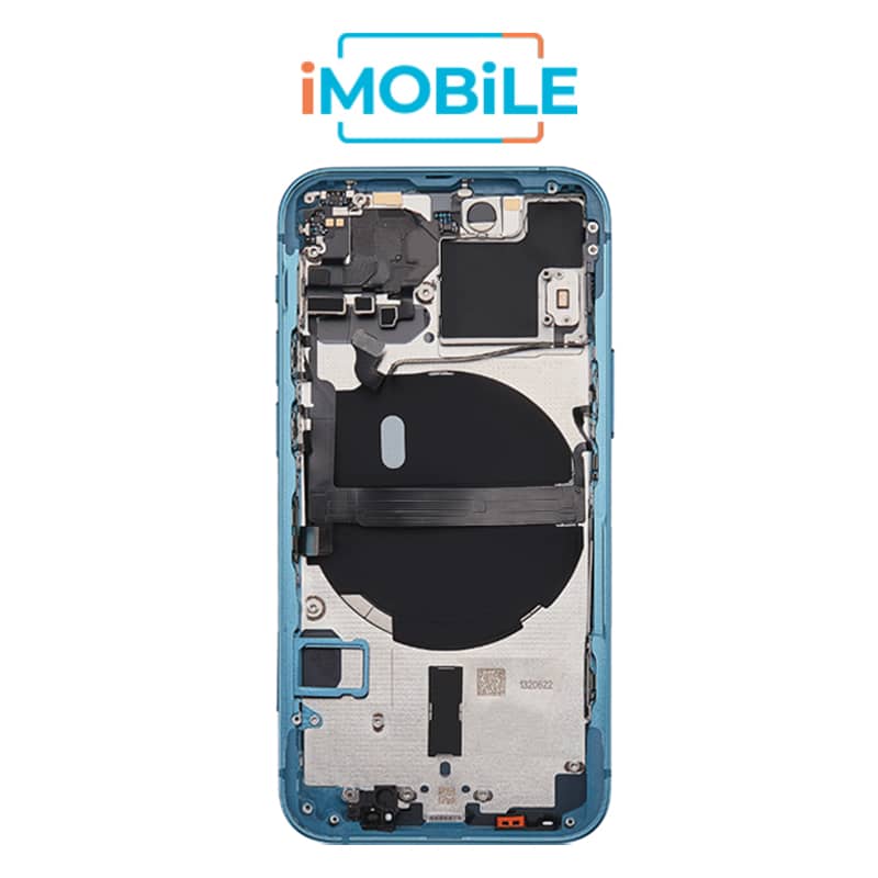 iPhone 13 Mini Compatible Back Housing [with Power and Volume Flex] [A+] [Blue]