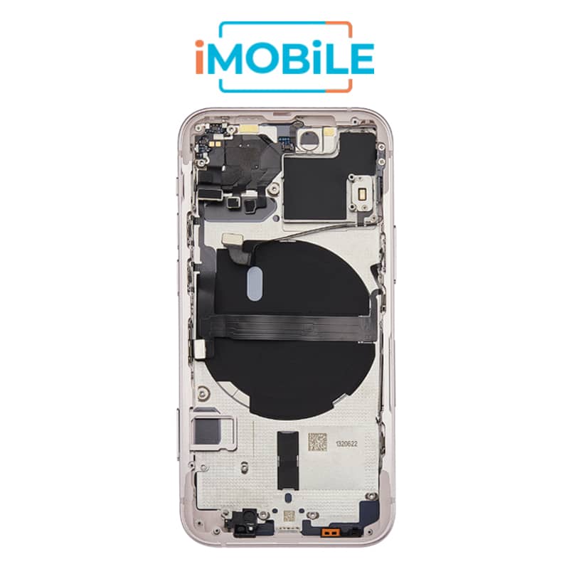 iPhone 13 Mini Compatible Back Housing [with Power and Volume Flex] [A+] [Pink]