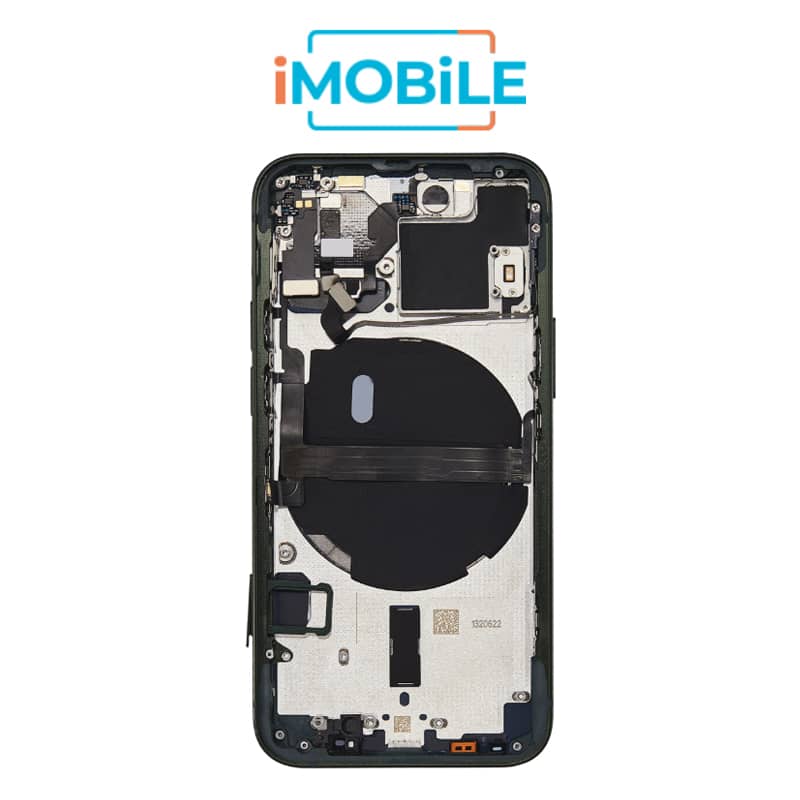 iPhone 13 Mini Compatible Back Housing [with Power and Volume Flex] [A+] [Green]