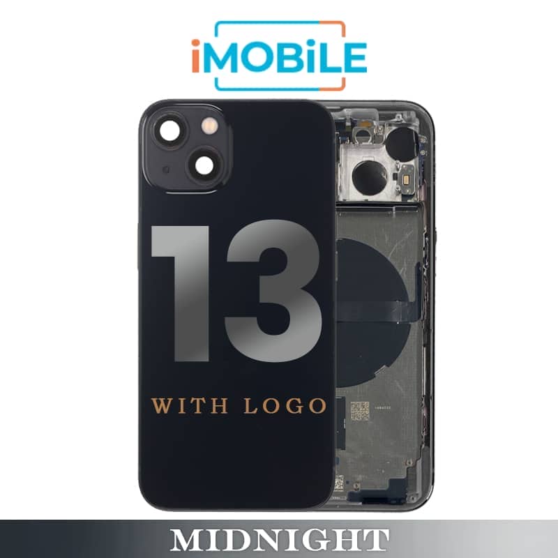 iPhone 13 Compatible Back Housing [with Power and Volume Flex] [A+] [Midnight]