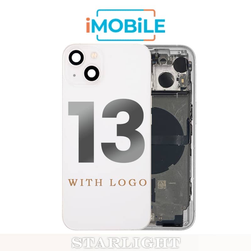 iPhone 13 Compatible Back Housing [with Power and Volume Flex] [A+] [Starlight]
