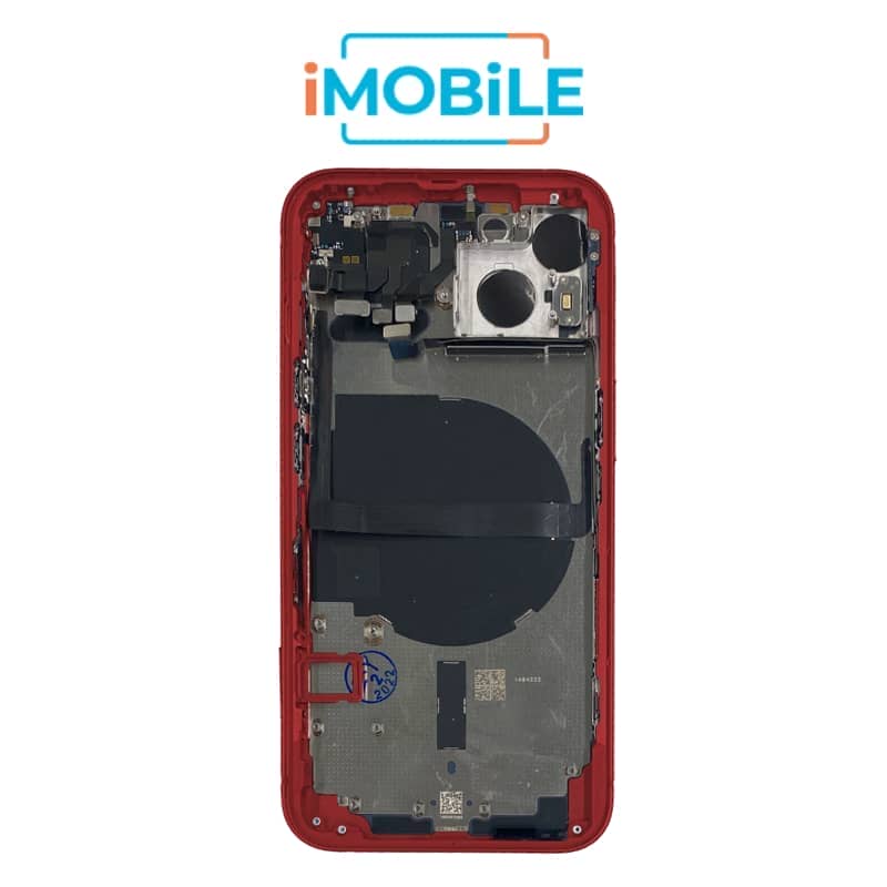 iPhone 13 Compatible Back Housing [with Power and Volume Flex] [A+] [Red]