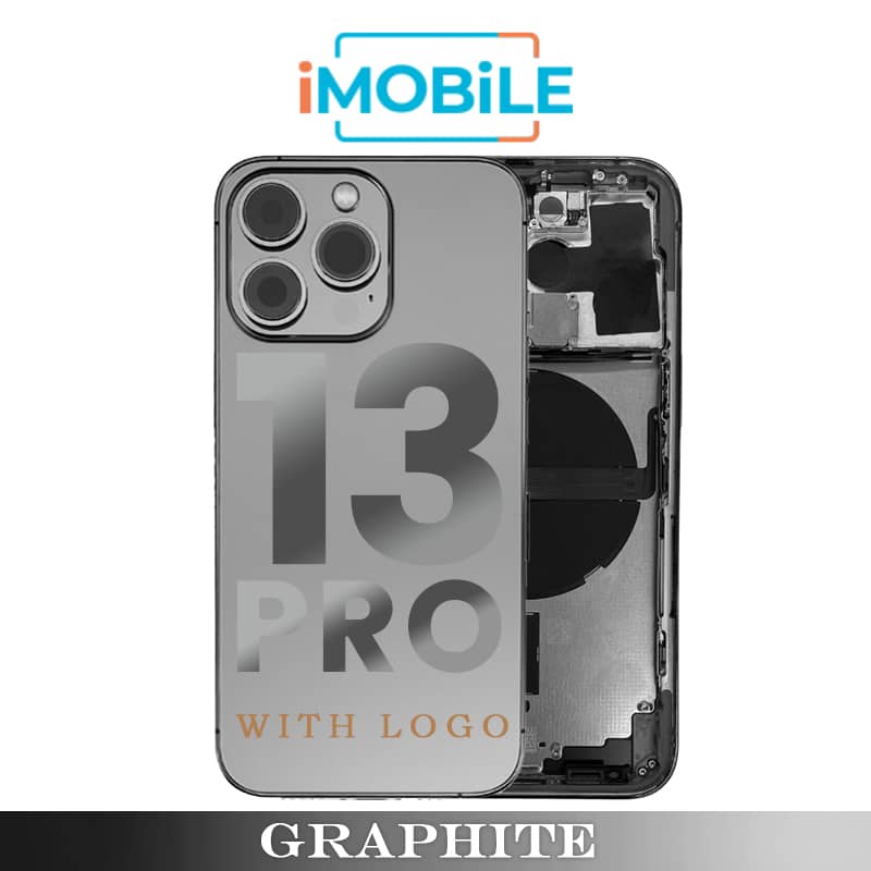 iPhone 13 Pro Compatible Back Housing [with Power and Volume Flex] [A+] [Graphite]