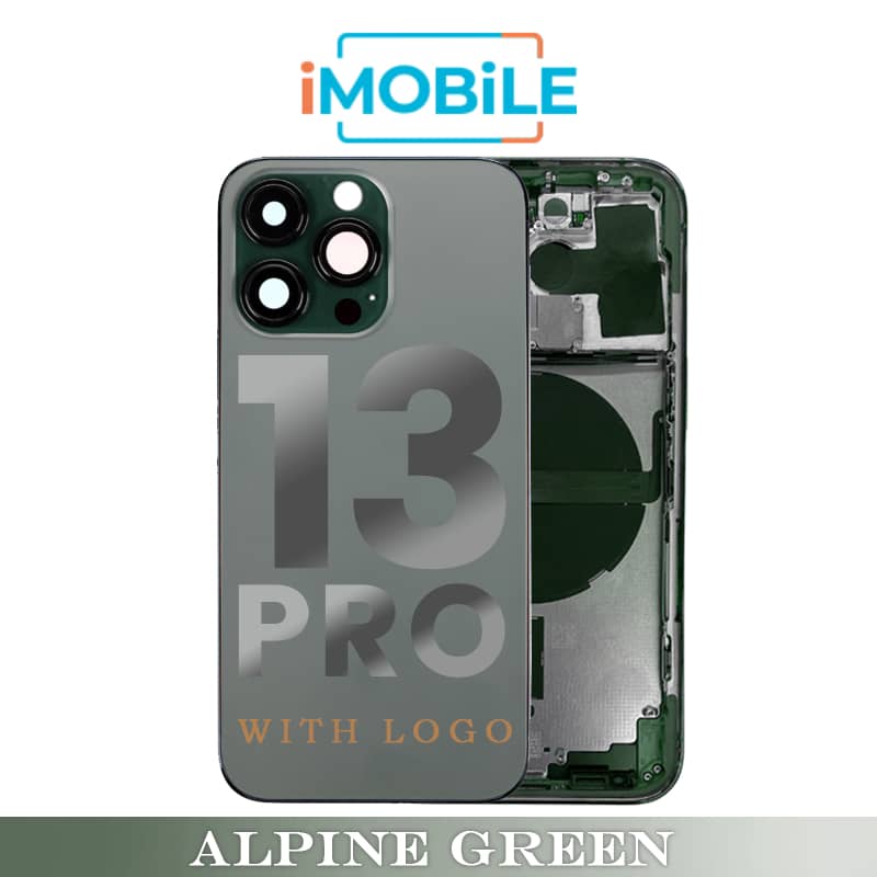 iPhone 13 Pro Compatible Back Housing [with Power and Volume Flex] [A+] [Alpine Green]