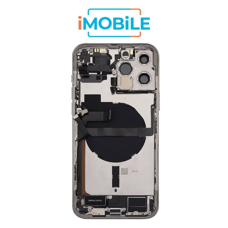 iPhone 13 Pro Max Compatible Back Housing [with Power and Volume Flex] [A+] [Silver]