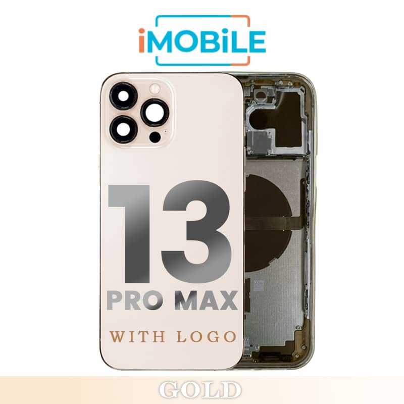 iPhone 13 Pro Max Compatible Back Housing [with Power and Volume Flex] [A+] [Gold]
