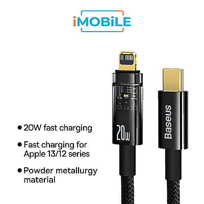 Baseus [CATS000001] 1m Explorer Series Auto Power-Off Fast Charging Data Cable Type-C to Lightning, PD 20W