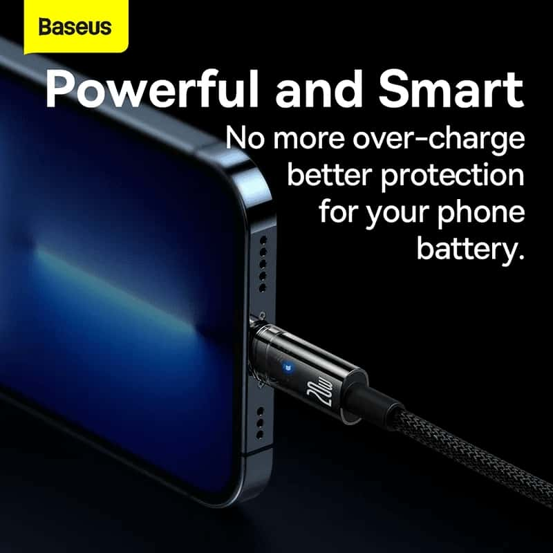 Baseus [CATS000001] 1m Explorer Series Auto Power-Off Fast Charging Data Cable Type-C to Lightning, PD 20W