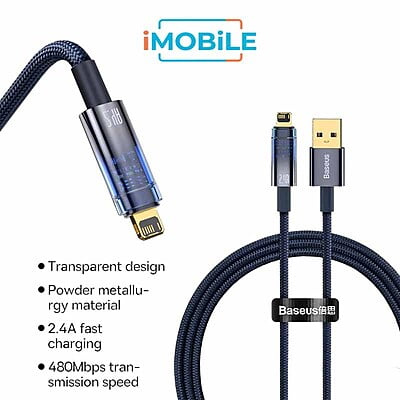 Baseus [CATS000401] 1m Explorer Series Auto Power-Off Fast Charging Data Cable USB to Lightning, 2.4A