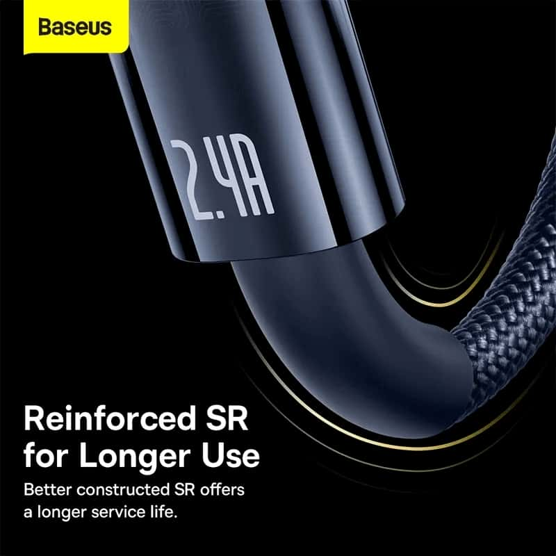 Baseus [CATS000401] 1m Explorer Series Auto Power-Off Fast Charging Data Cable USB to Lightning, 2.4A