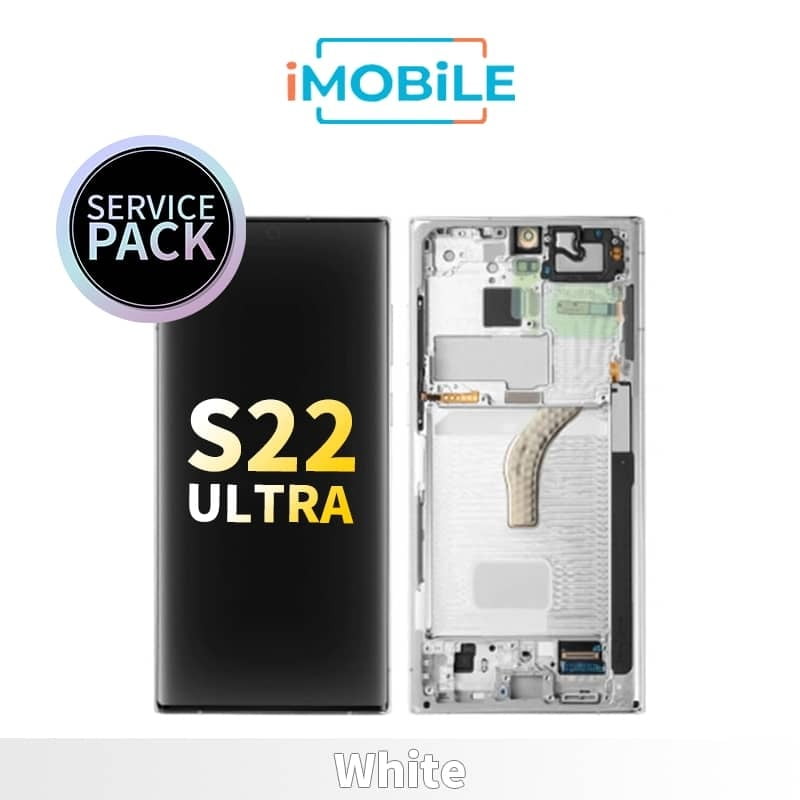 Samsung Galaxy S22 Ultra (S908) LCD Touch Digitizer Screen [Service Pack] [White] GH82-27488C OR GH82-27489C