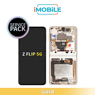 Samsung Galaxy Z Flip 5G (F707) (Main) LCD Digitizer Screen [Service Pack] [Gold] (GH82-23351B)