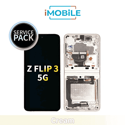 Samsung Galaxy Z Flip 3 5G (F711) (Main) LCD Digitizer Screen [Service Pack] [Cream] (GH82-26273B)